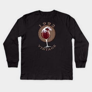 Wine Lover Birthday - 1992 Vintage Kids Long Sleeve T-Shirt